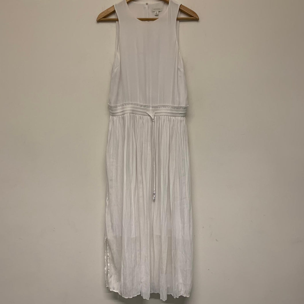 WITCHERY White Ladies Sleeveless Round Neck A-Line Dresses Size UK 10