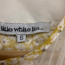 Load image into Gallery viewer, LITTLE WHITE LIES Yellow Girls Short Sleeve Round A-Line Dress UK S
