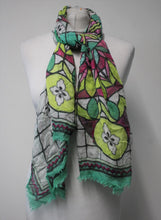 Load image into Gallery viewer, TEMPERLEY Ladies Multicoloured Floral Print Fringe Edged Square Scarf 50&quot; x 50&quot;
