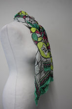 Load image into Gallery viewer, TEMPERLEY Ladies Multicoloured Floral Print Fringe Edged Square Scarf 50&quot; x 50&quot;
