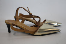 Load image into Gallery viewer, SEE BY CHLOE Ladies Champagne Gold Patent Leather Ankle Strap Sandals EU37 UK4
