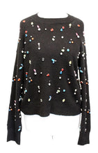 Load image into Gallery viewer, TOPSHOP Ladies Black Jewelled Embellished Long Sleeve Pullover Jumper UK10
