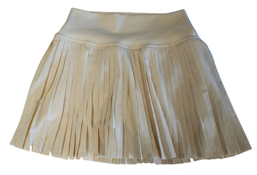 ALO Ladies  Vanilla Yellow Pleated Grand Slam Mini Tennis Skirt Skort M