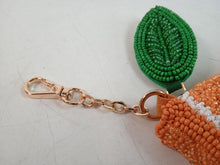 Load image into Gallery viewer, OLIVER BONAS Ladies Orange Cotton Blend Beaded Keyring Pouch One Size
