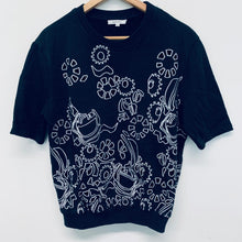 Load image into Gallery viewer, CARVEN Black Ladies Short Sleeve Round neck Basic T-Shirt Size UK M
