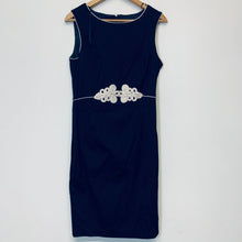 Load image into Gallery viewer, PHASE EIGHT Navy Ladies Sleeveless Round Neck Fit &amp; Flare Dress Size UK 14
