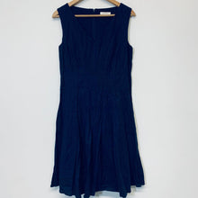 Load image into Gallery viewer, KALIKO Blue Ladies Sleeveless V-neck Fit &amp; Flare Dresses Size UK 12
