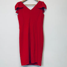 Load image into Gallery viewer, JACQUES VERT Red Ladies Sleeveless V-neck Fit &amp; Flare Dress Size UK 12
