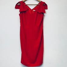 Load image into Gallery viewer, JACQUES VERT Red Ladies Sleeveless V-neck Fit &amp; Flare Dress Size UK 12
