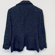 Load image into Gallery viewer, WINDSMOOR Ladies Black Knitted White Marle Long Sleeve Wool Blend Jacket UK 12
