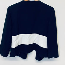 Load image into Gallery viewer, PRECIS Ladies Black Petite White Colour Block Jacket Long Sleeve UK 12
