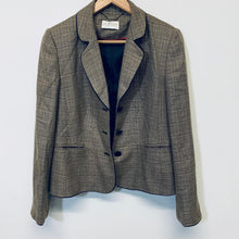 Load image into Gallery viewer, PLANET Ladies Brown Mesh Knit Cropped Pipe Line Blazer Jacket UK 10
