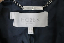 Load image into Gallery viewer, HOBBS Ladies Navy Blue Wool Invisible Button Overcoat Coat EU40 UK12 NEW
