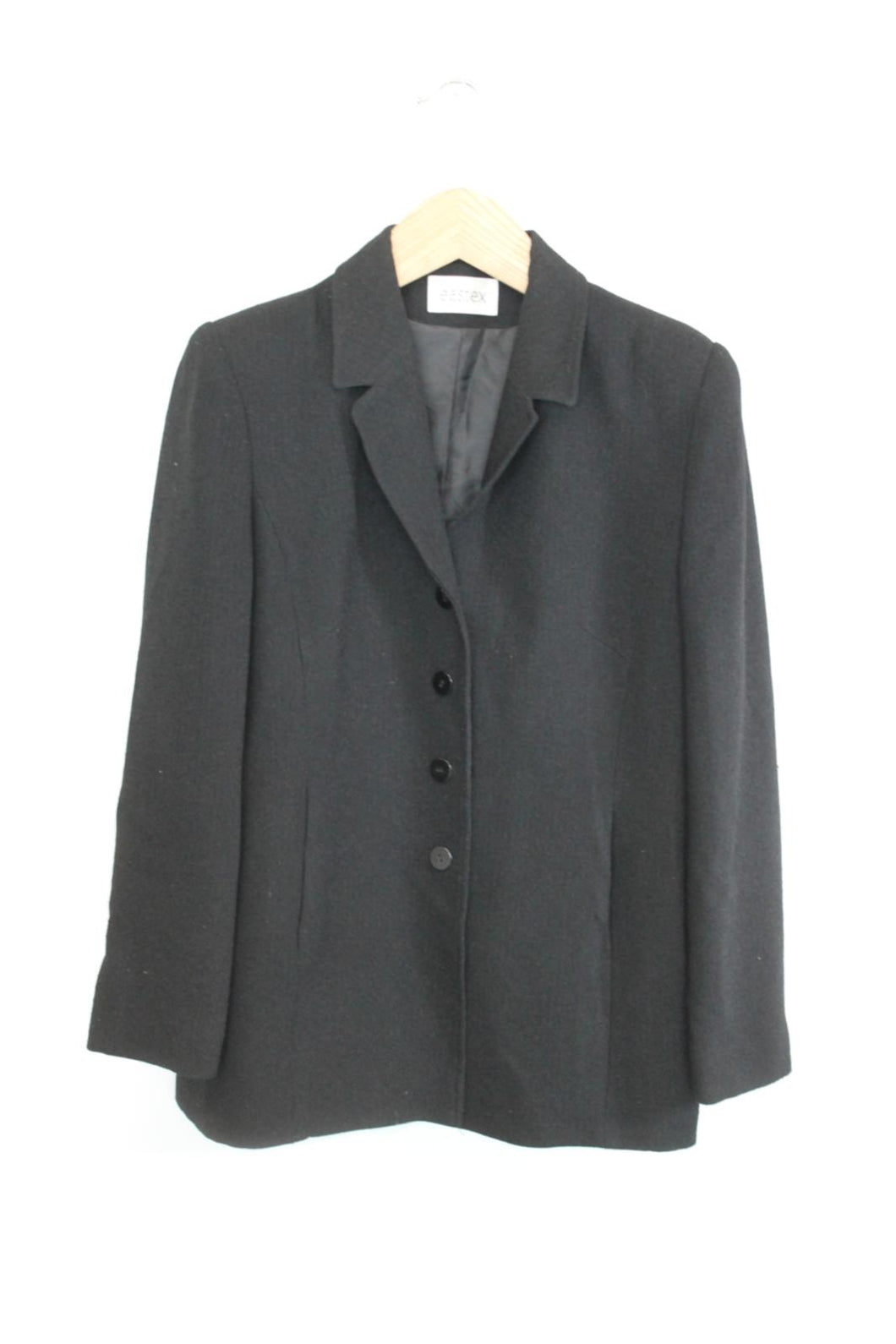 WASTEX Ladies Black Long Sleeve Collared Button Down Jacket EU40 UK12