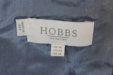 Load image into Gallery viewer, HOBBS Ladies Dusty Blue Wool/Silk Lace Detail Midi Sheath Dress EU42 UK14
