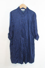 Load image into Gallery viewer, HOBBS Ladies Blue &amp; Black Speckled Half Sleeve Midi Shirt Dress EU40 UK12
