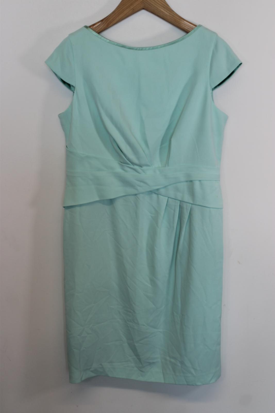 JACQUES VERT Ladies Mint Green Cap Sleeve Boat Neck Midi Shift Dress EU42 UK14