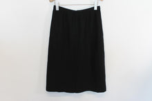 Load image into Gallery viewer, Ladies Black Wool Straight Midi Skirt EU36 UK8
