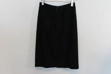 Load image into Gallery viewer, Ladies Black Wool Straight Midi Skirt EU36 UK8
