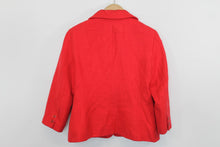Load image into Gallery viewer, PRECIS PETITE Ladies Red Cotton Long Sleeve Rounded Notch Lapel Jacket EU38 UK12
