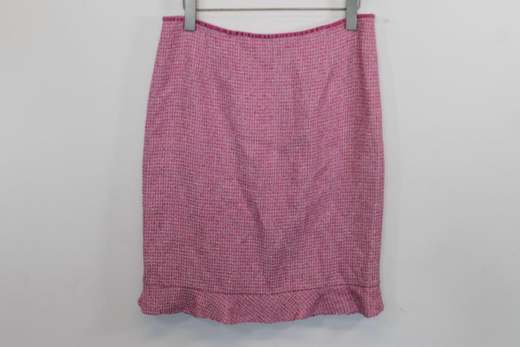TALBOTS Ladies Pink Wool Knee Length Straight Pencil Skirt Size M