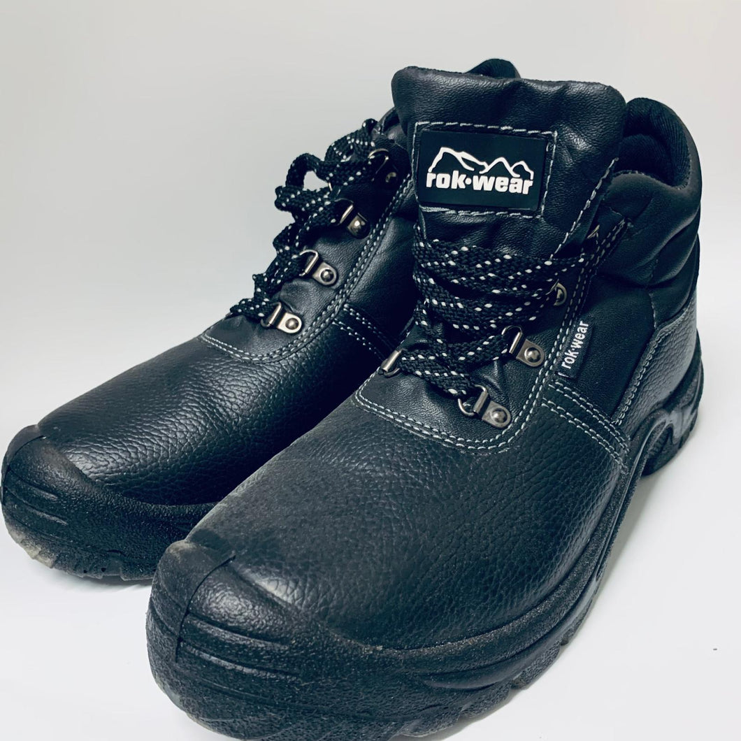 ROK-WEAR Men's Black Faux Leather Steel Toe Boot Chukka UK10