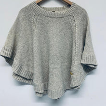 Load image into Gallery viewer, MICHAEL KORS Ladies Golden Glitter Beige Wool Blend Knitted Poncho Large
