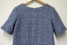 Load image into Gallery viewer, CLAUDIE PIERLOT Ladies Blue Tweed Cotton Blend Mini Dress Size EU38 UK10
