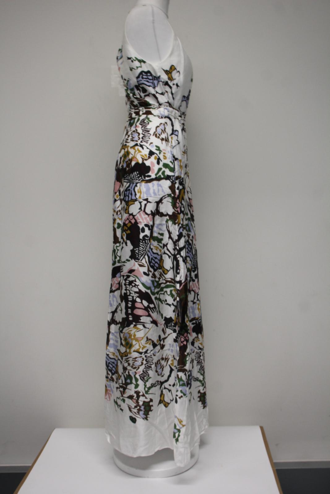 MASSIMO DUTTI Ladies White Satin Abstract Print Sleeveless Maxi Dress –  ReThread