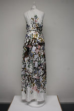 Load image into Gallery viewer, MASSIMO DUTTI Ladies White Satin Abstract Print Sleeveless Maxi Dress US4 UK8
