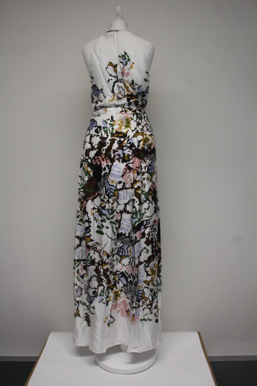 MASSIMO DUTTI Ladies White Satin Abstract Print Sleeveless Maxi Dress –  ReThread