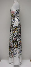Load image into Gallery viewer, MASSIMO DUTTI Ladies White Satin Abstract Print Sleeveless Maxi Dress US4 UK8
