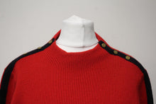 Load image into Gallery viewer, TORY BURCH Ladies Red Ribbed Knit Merino Wool Knee Length Jumper Dress Approx S
