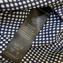 Load image into Gallery viewer, PRINCIPLES BY BEN DE LISI PETITE Ladies Blue Navy Star Spotted White Blouse UK12
