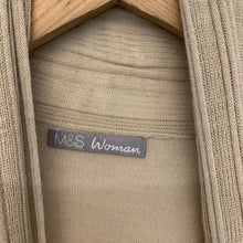 Load image into Gallery viewer, M&amp;S WOMAN Beige Ladies Long Sleeve Collared Cardigan Jumper Size UK 14
