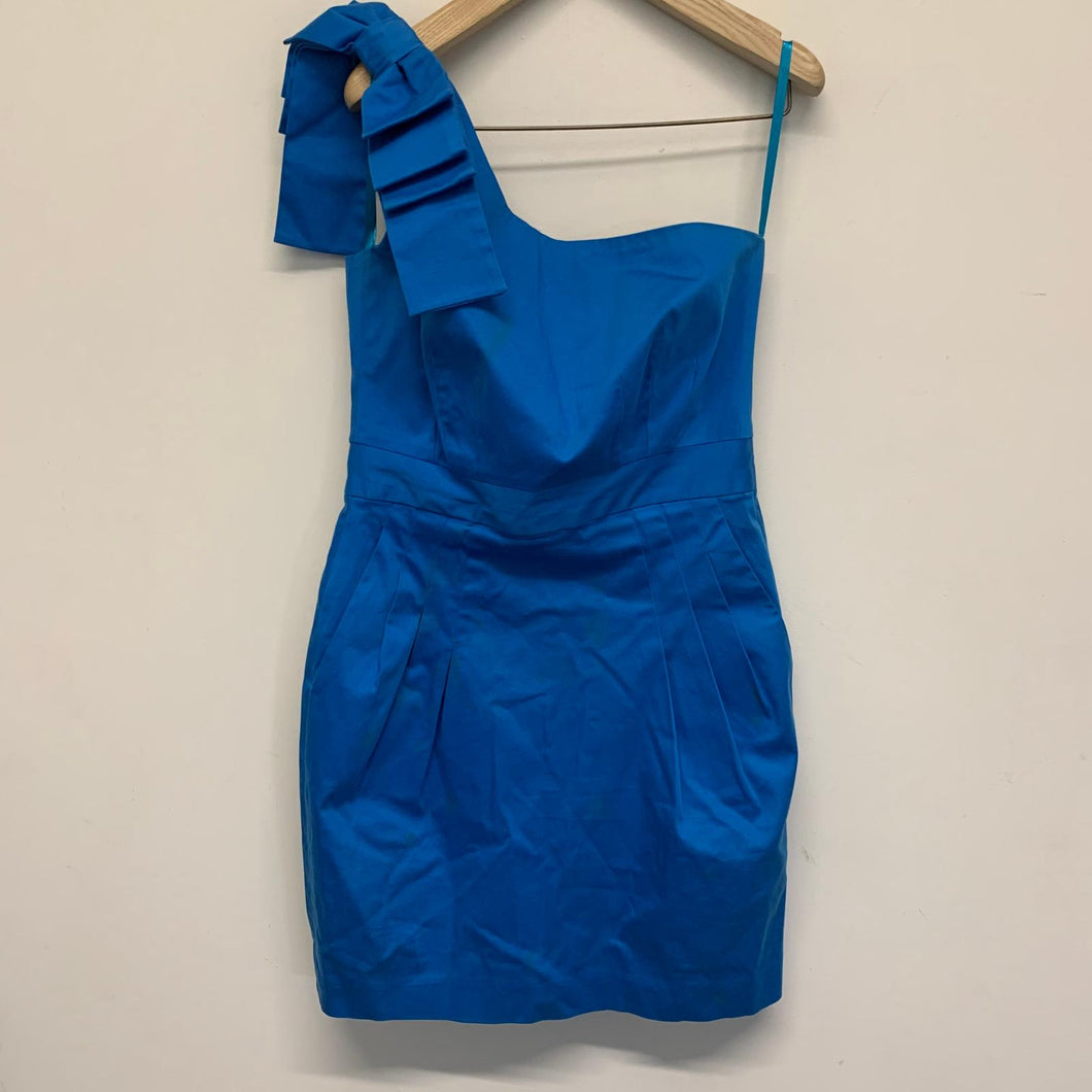 FRENCH CONNECTION Blue Ladies Sleeveless One Shoulder A-Line Dress UK 10