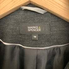 Load image into Gallery viewer, MARKS &amp; SPENCER Grey Ladies 3/4 Length Sleeve Collared Formal Jacket Size UK 14
