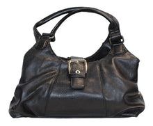 Load image into Gallery viewer, M&amp;S Ladies Black Faux Leather Double Handle Tote Shoulder Bag 13&quot; x 10&quot; x 5&quot;
