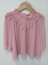 Load image into Gallery viewer, REBECCA MINKOFF Ladies Pink Ruffle Detail Carla Blouse Top Size UK L NEW
