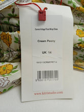 Load image into Gallery viewer, KITRI Ladies Peony Cream Connie Vintage Floral Wrap Dress Size UK14 NEW
