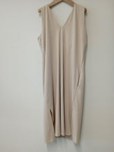 Load image into Gallery viewer, MYKKE HOFMANN Ladies Beige V-Neck Knot Detail Maxi Dress Size UK L NEW
