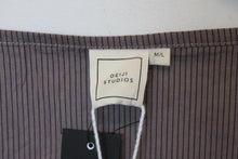 Load image into Gallery viewer, DEIJI STUDIOS Ladies Cognac Cotton Striped The Double Tie Dress Size M/L BNWT

