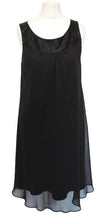 Load image into Gallery viewer, WHITE HOUSE BLACK MARKET Ladies Black Beaded Neck Slip On Cocktail Dress US4/S
