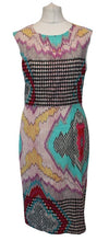 Load image into Gallery viewer, GORMAN X KATE KOSEK Ladies Multi-Coloured Printed Stretch Silk Pencil Dress UK8
