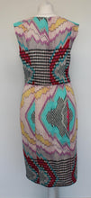 Load image into Gallery viewer, GORMAN X KATE KOSEK Ladies Multi-Coloured Printed Stretch Silk Pencil Dress UK8
