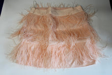 Load image into Gallery viewer, WELLS GRACE Ladies H7180 Peach Pink 100% Feather Side Zip Mini Skirt Size L
