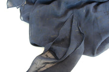Load image into Gallery viewer, YA LOSâANGELES Ladies Navy Blue Belted Tile Print Sheer Silk Blend Dress L
