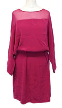 Load image into Gallery viewer, ELIZABETH AND JAMES Ladies Maroon Pink Side Zip Rear Keyhole Cocktail Dress M
