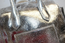 Load image into Gallery viewer, J.CREW Ladies Silver Metallic Leather Zip Mini Crossbody Bag 18 x 18 x 10cm
