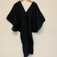 Load image into Gallery viewer, JIGSAW Black Ladies Short Sleeve V-neck Kaftan Linen Dress Size UK 10
